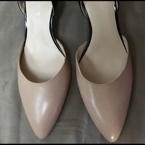 New Franco Sarto “Rely” beige tan and black pumps